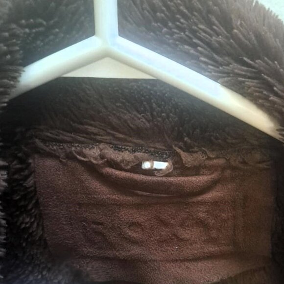 Roxy Brown Suede Coat with a Sherpa Lining Made in Korea - Picture 4 of 5